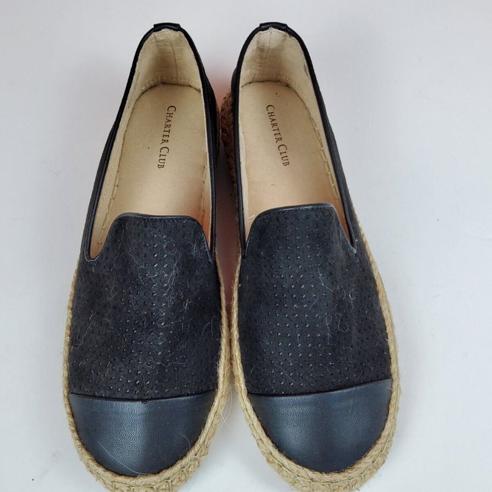 Charter Club Jonii Espadrille Women Slip On Flats Black 9M